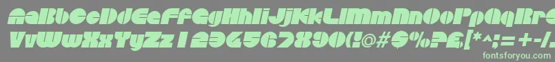 フォントDiscothequeItalic – 灰色の背景に緑のフォント