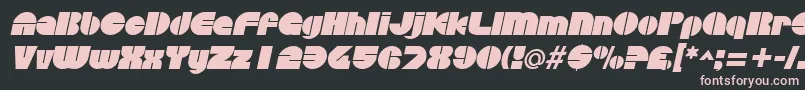 フォントDiscothequeItalic – 黒い背景にピンクのフォント