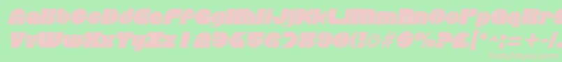 DiscothequeItalic Font – Pink Fonts on Green Background