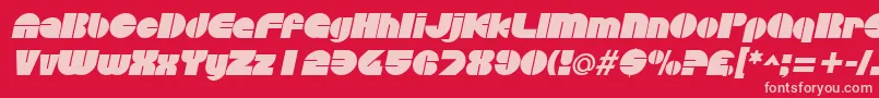 フォントDiscothequeItalic – 赤い背景にピンクのフォント