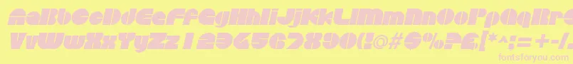 DiscothequeItalic Font – Pink Fonts on Yellow Background