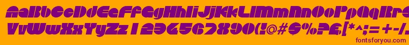 DiscothequeItalic Font – Purple Fonts on Orange Background