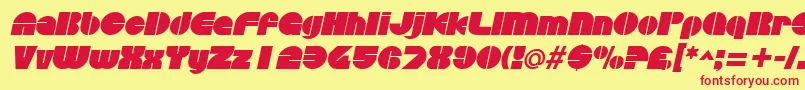 フォントDiscothequeItalic – 赤い文字の黄色い背景