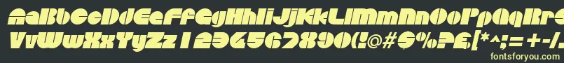 フォントDiscothequeItalic – 黒い背景に黄色の文字