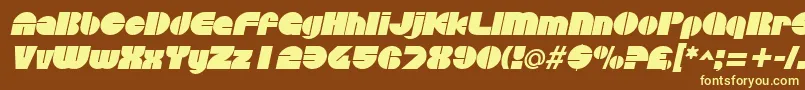 Шрифт DiscothequeItalic – жёлтые шрифты на коричневом фоне