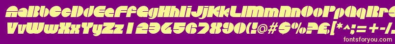 DiscothequeItalic Font – Yellow Fonts on Purple Background