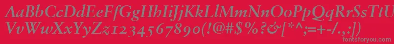 SabonBoldItalicOldstyleFigures Font – Gray Fonts on Red Background