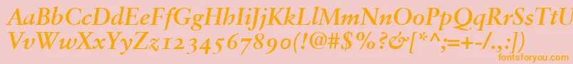 SabonBoldItalicOldstyleFigures Font – Orange Fonts on Pink Background