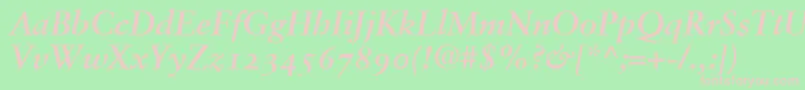 SabonBoldItalicOldstyleFigures Font – Pink Fonts on Green Background