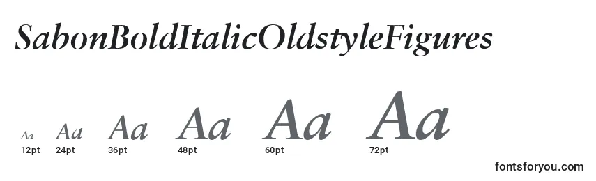 Размеры шрифта SabonBoldItalicOldstyleFigures