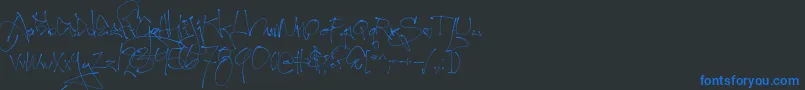 Firstlyrics Font – Blue Fonts on Black Background