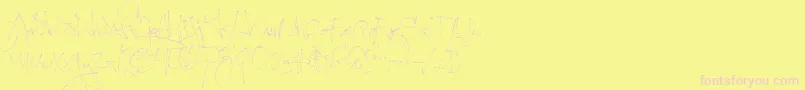 Firstlyrics Font – Pink Fonts on Yellow Background
