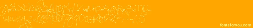 Firstlyrics Font – Yellow Fonts on Orange Background