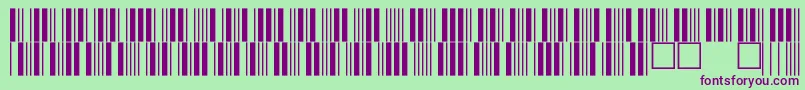 Czcionka C39p12dmtt – fioletowe czcionki na zielonym tle