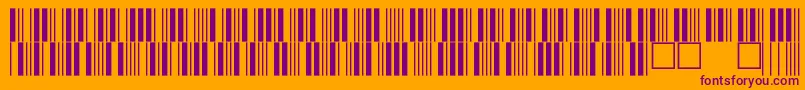 C39p12dmtt-fontti – violetit fontit oranssilla taustalla