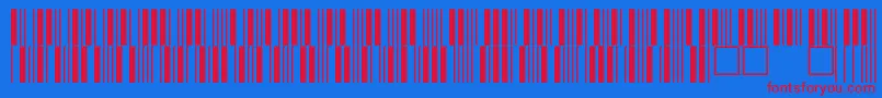 C39p12dmtt-Schriftart – Rote Schriften auf blauem Hintergrund