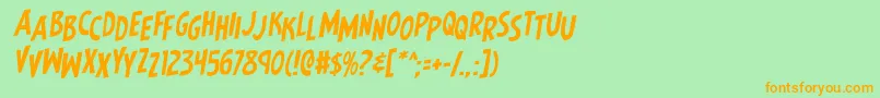 Earthsmightiestjumblerotal Font – Orange Fonts on Green Background