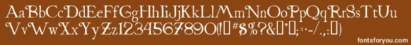 Шрифт Stnicholas – белые шрифты на коричневом фоне