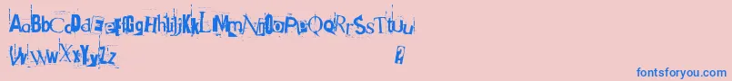 GotHeroin-Schriftart – Blaue Schriften auf rosa Hintergrund