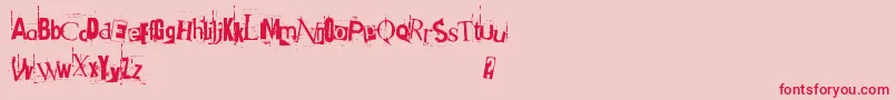 GotHeroin-Schriftart – Rote Schriften auf rosa Hintergrund