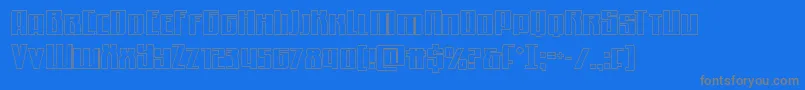 Quantummaliceout Font – Gray Fonts on Blue Background