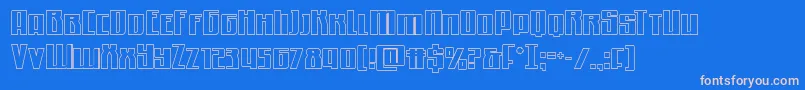 Fonte Quantummaliceout – fontes rosa em um fundo azul