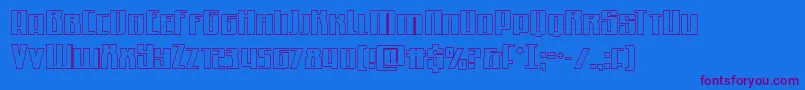 フォントQuantummaliceout – 紫色のフォント、青い背景