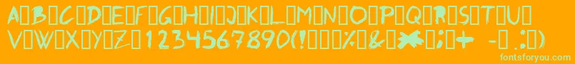 Graffito Font – Green Fonts on Orange Background