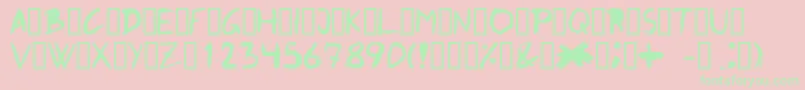 Graffito Font – Green Fonts on Pink Background