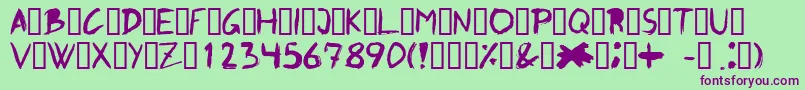Graffito-fontti – violetit fontit vihreällä taustalla