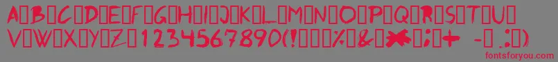 フォントGraffito – 赤い文字の灰色の背景