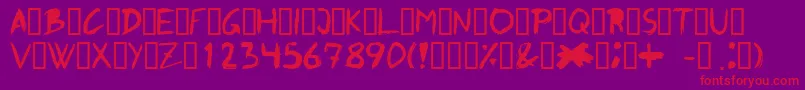 フォントGraffito – 紫の背景に赤い文字