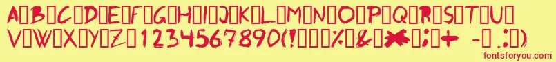 Graffito Font – Red Fonts on Yellow Background