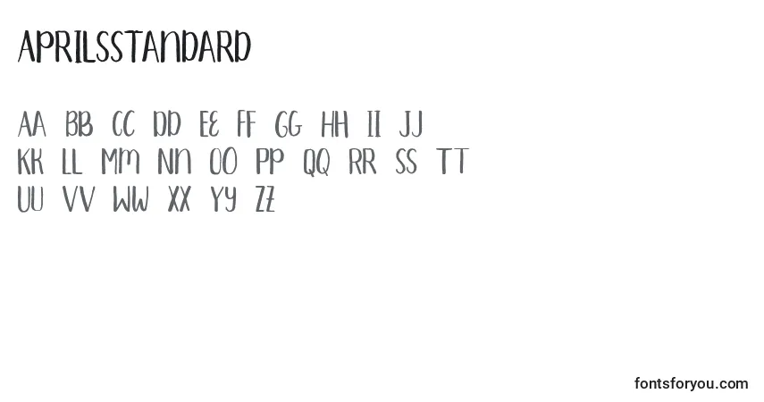Schriftart AprilsStandard – Alphabet, Zahlen, spezielle Symbole