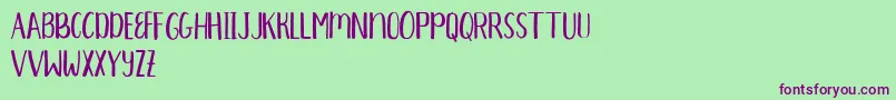 AprilsStandard Font – Purple Fonts on Green Background