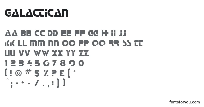 Galactican-fontti – aakkoset, numerot, erikoismerkit