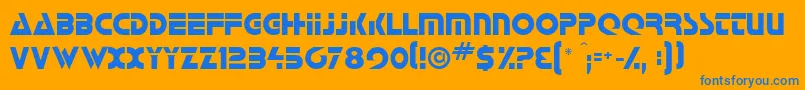 Galactican Font – Blue Fonts on Orange Background