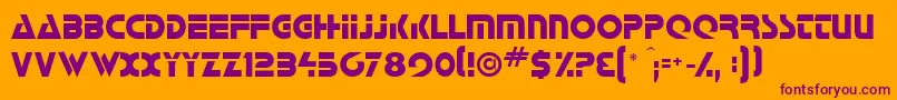 Galactican Font – Purple Fonts on Orange Background