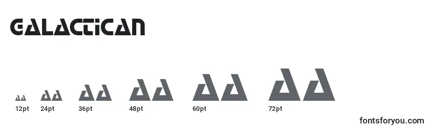 Galactican Font Sizes