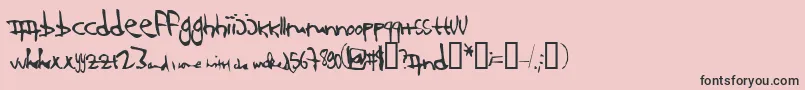 123and Font – Black Fonts on Pink Background