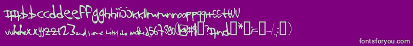 123and Font – Green Fonts on Purple Background