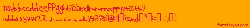 123and Font – Red Fonts on Orange Background