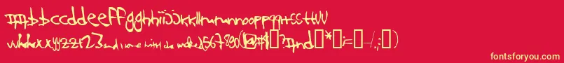 123and Font – Yellow Fonts on Red Background