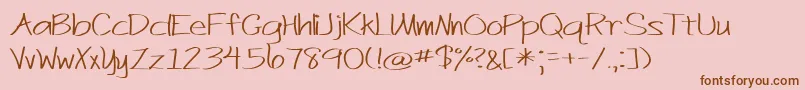 En savoir plus sur la police BmdJustActCasual Police BmdJustActCasual – polices brunes sur fond rose
