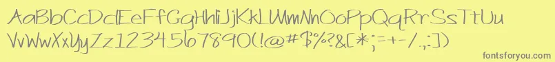 BmdJustActCasual Font – Gray Fonts on Yellow Background
