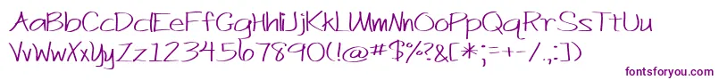 BmdJustActCasual Font – Purple Fonts on White Background
