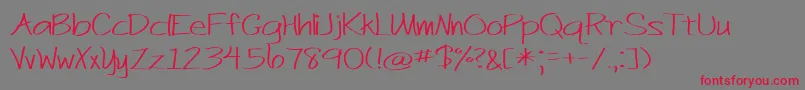 BmdJustActCasual Font – Red Fonts on Gray Background