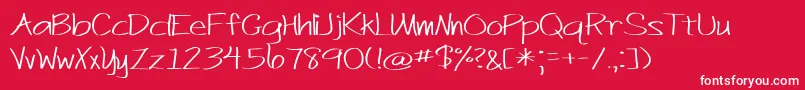 BmdJustActCasual Font – White Fonts on Red Background