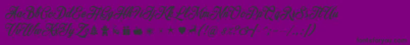 Fonte Merrychristmasflake – fontes pretas em um fundo violeta
