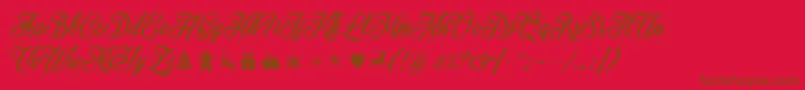 More about Merrychristmasflake Font Merrychristmasflake Font – Brown Fonts on Red Background